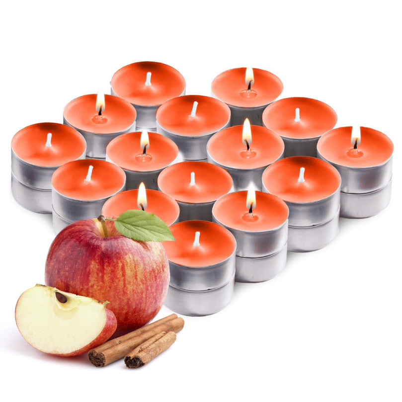 Scented Tealight Candles, Apple Cinnamon, 30 Pack