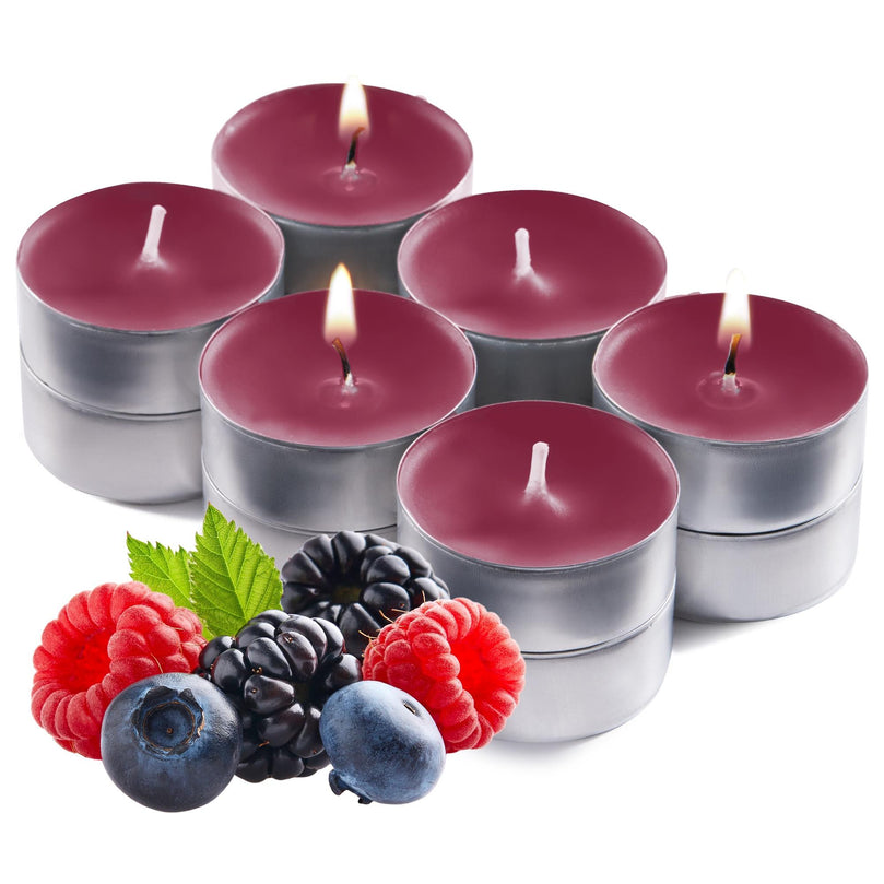 Scented Tealight Candles, Berry Cocktail, 12 Pack