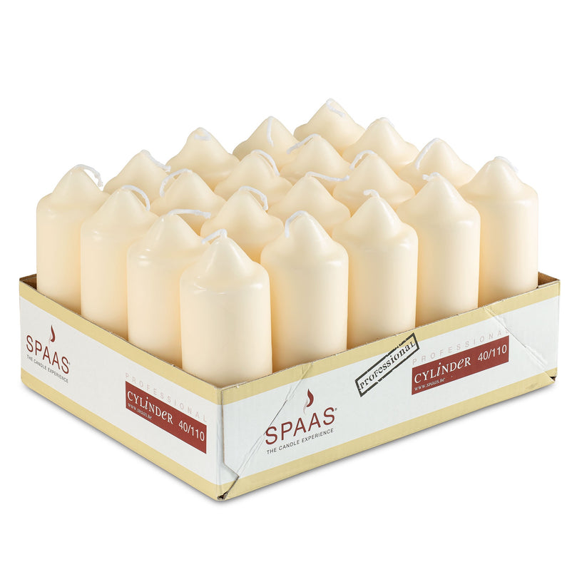 Ivory Pillar Candles, 20 Pack, 1.5" x 4.3"