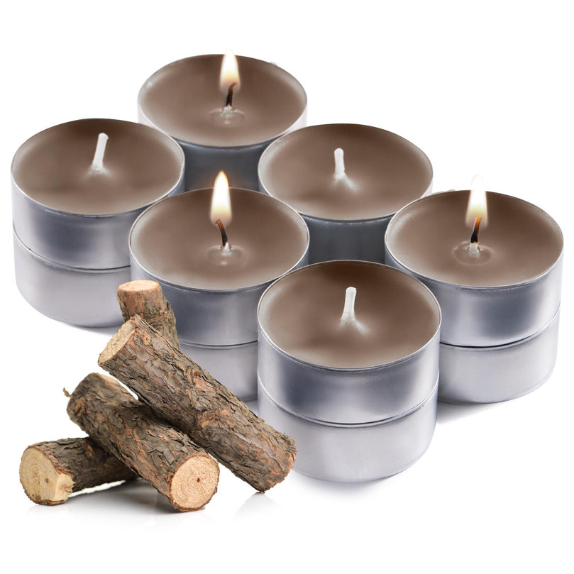 Scented Tealight Candles, Exotic Wood, 12 Pack