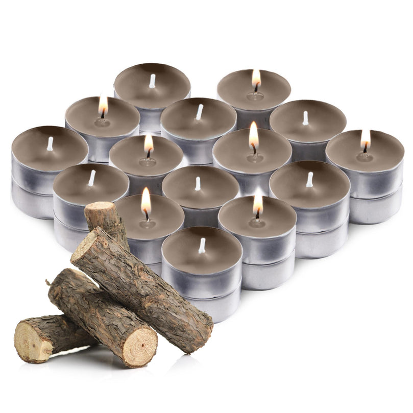 Scented Tealight Candles, Exotic Wood, 30 Pack