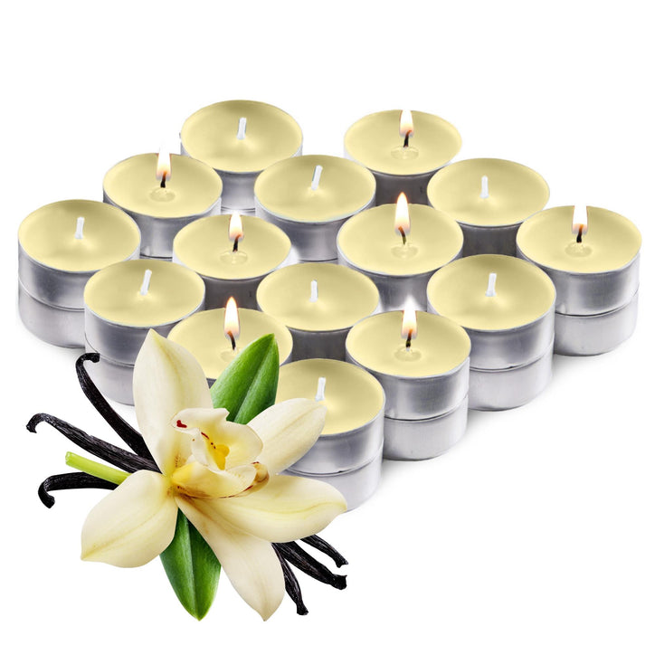 Scented Tealight Candles, White Cake Vanilla, 30 Pack