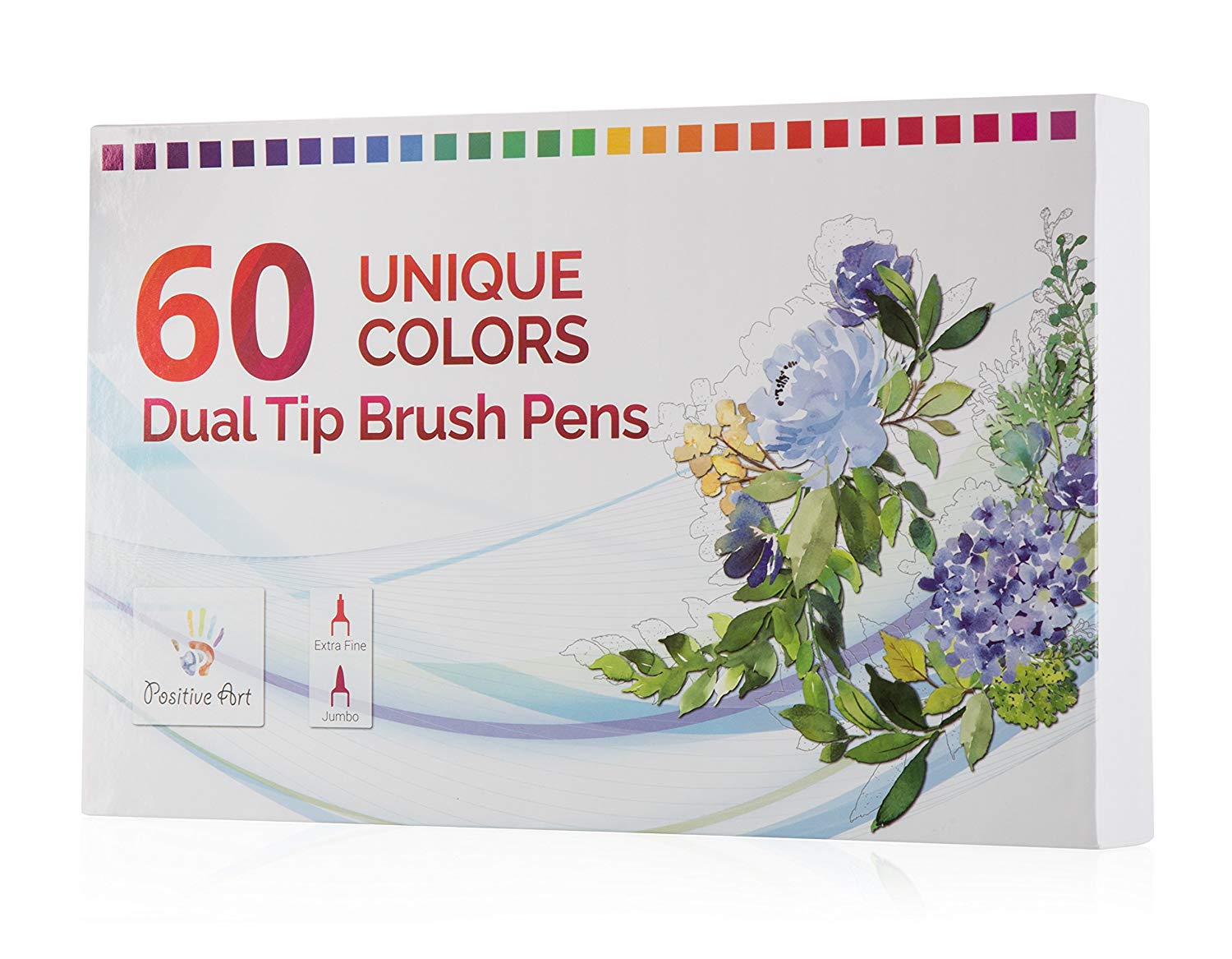 60/100 Colors Dual Tip Brush Pen Drawing Markers For Painting 60 Pieces